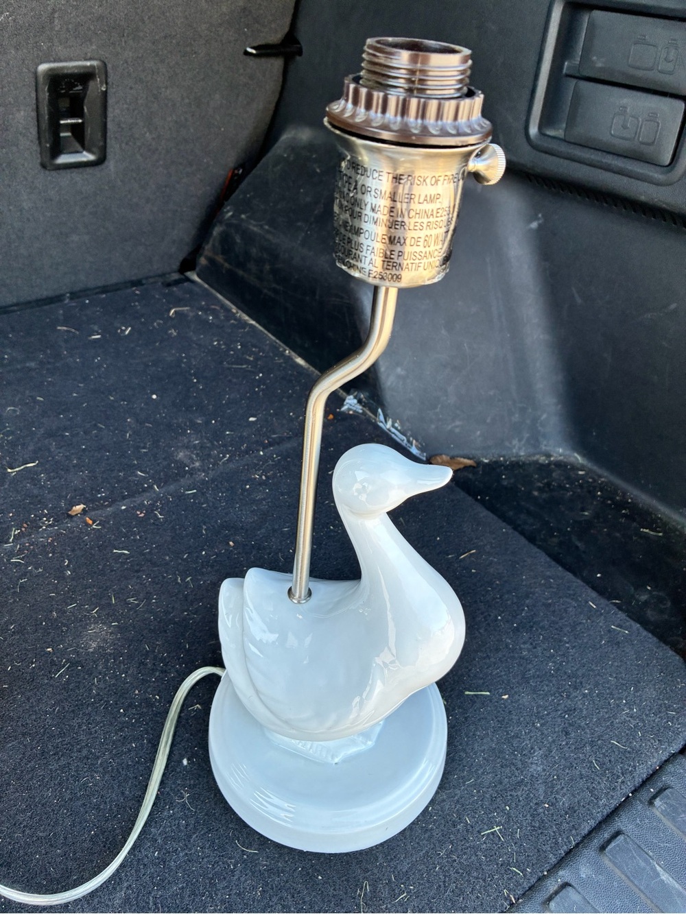 White Ceramic Goose Accent Table Lamp - Classic Home Decor